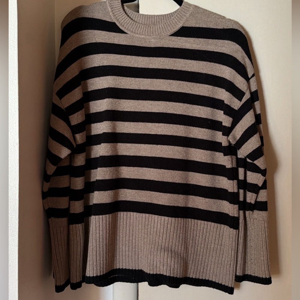 Striped Black and Tan Women's Sweater